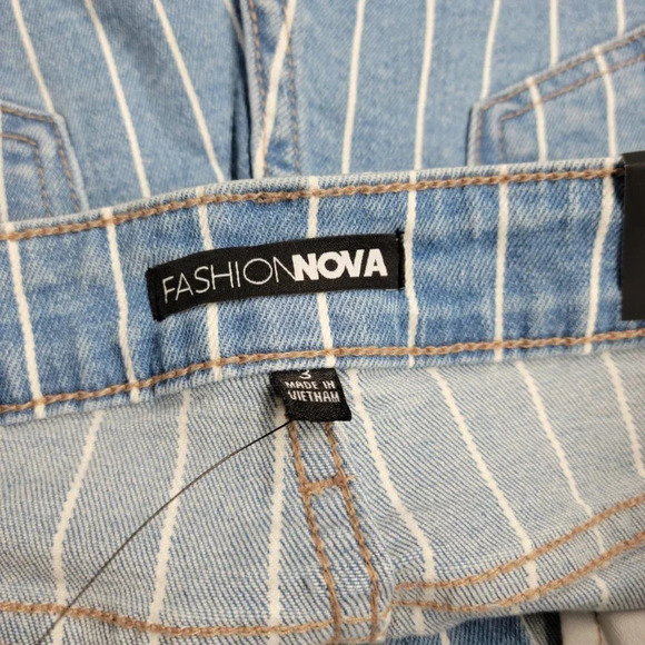 Fashion Nova High Waist Pinstripe Shorts - Picture 4 of 5